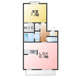 カミーリヤハイツ【2階】の間取り