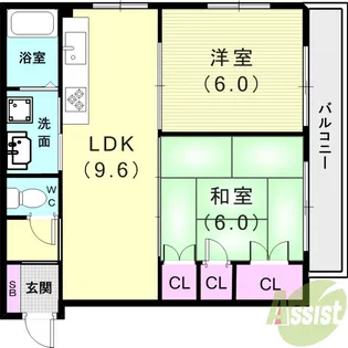 グランドシャトー星ヶ丘II【3階】の間取り