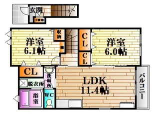 グレイス亀山【2階】の間取り