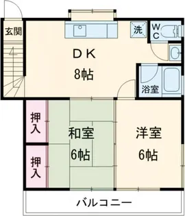 奥田貸家【2階】の間取り