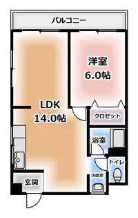 大阪府大阪市住吉区我孫子東2【マンション】の間取り