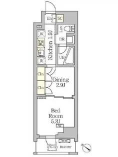 アジールコート松濤【10階】の間取り
