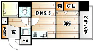 ライオンズマンション三萩野駅前【6階】の間取り