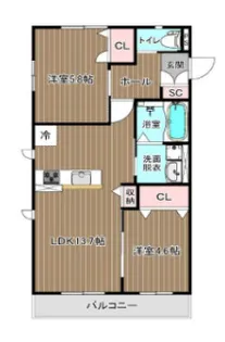 Largo北原 B【2階】の間取り