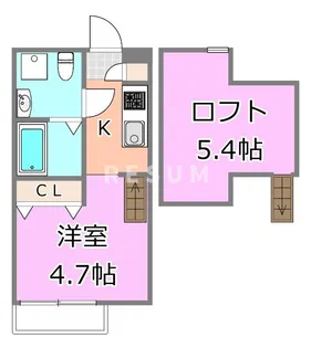 千葉県千葉市稲毛区天台5【アパート】の間取り