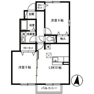 福島県二本松市油井字天月堂【アパート】の間取り