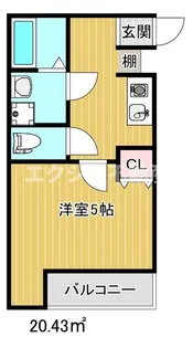 クレア伝法【2階】の間取り