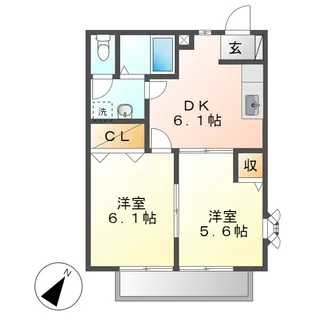 グリーンパークII【2階】の間取り