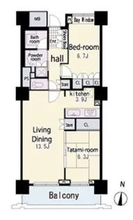 ウエルタワー深川【4階】の間取り