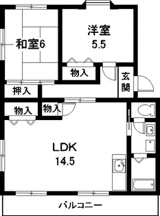 ヴィラ二城【1階】の間取り