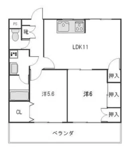 2LDKの間取り画像