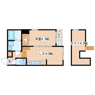 Etoile filante(エトワールフィラント)【1階】の間取り