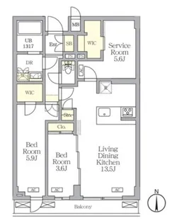 アジールコート都立大学【3階】の間取り