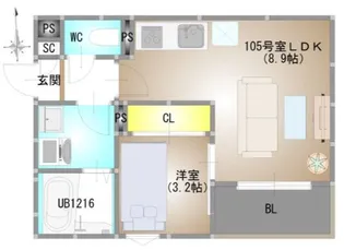 仮称)REGALEST 下伊福本町IV【1階】の間取り