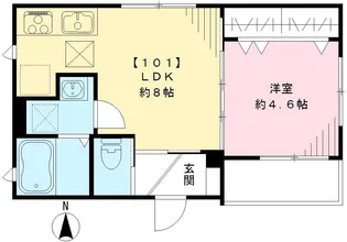 ボンジュール上北沢【1階】の間取り