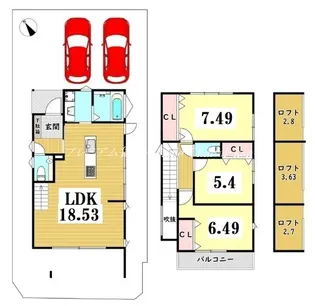 京都府京都市北区上賀茂東後藤町【一戸建】の間取り