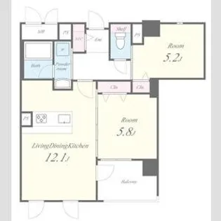 ラ・プリュス【5階】の間取り