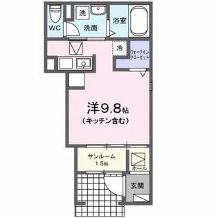 ヒカルサ 甲府城東【1階】の間取り