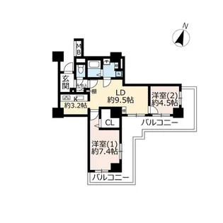 URハーモネスタワー松原【15階】の間取り