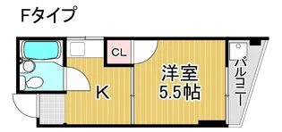 粉浜ハザマコーポ【4階】の間取り