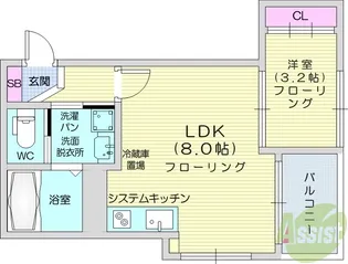 仮)BAU宮町1号棟【1階】の間取り
