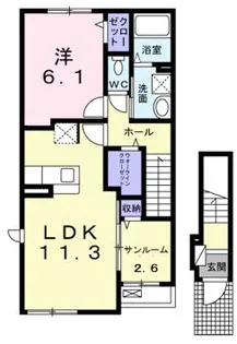 レジデンスハマーIII【2階】の間取り
