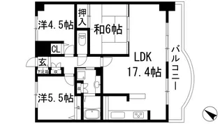 仁川リバーサイドヒルズ【7階】の間取り