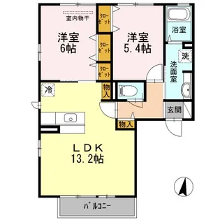 ラフィーネアビテ【1階】の間取り