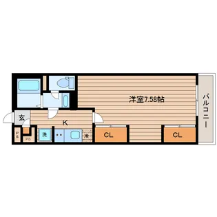 リスブロン北四番丁【1階】の間取り
