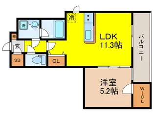ウェルスクエア山坂【1階】の間取り