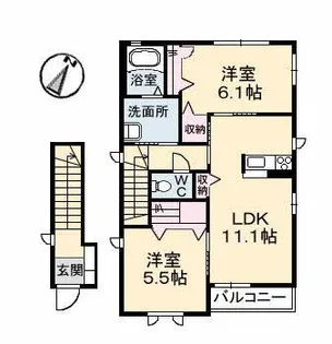 セリューズ A棟【2階】の間取り