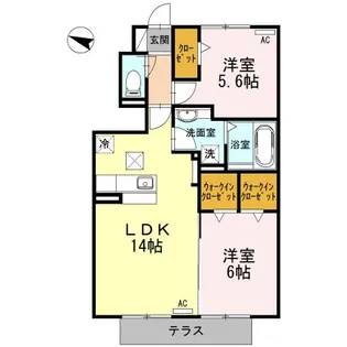 メゾンシャルマン【1階】の間取り