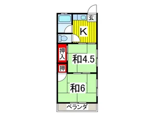 第3白雪荘【2階】の間取り