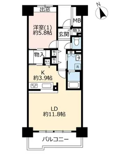 URアーバンハイツ飯塚三丁目【4階】の間取り