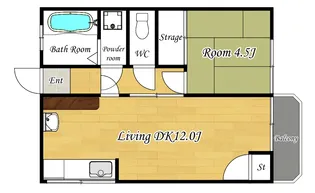 Hotarugaike-Hights EAST(蛍池ハイツ東棟)【3階】の間取り