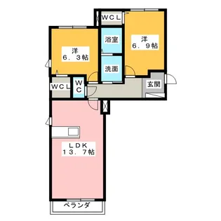 リバーパーク参番館【1階】の間取り