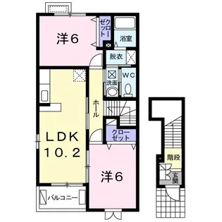 ベルツリーB【2階】の間取り