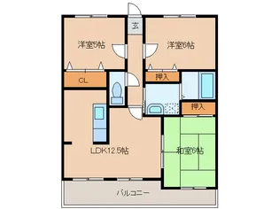 麻里布ガーデンプレイス【4階】の間取り