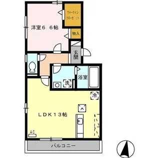 サニーコート B【1階】の間取り