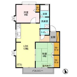 パークハイツB【1階】の間取り