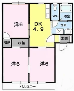 パークハイツII【2階】の間取り
