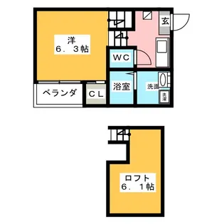 ハーモニーテラス大宝【2階】の間取り