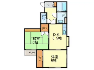 ハピネス高宮【1階】の間取り