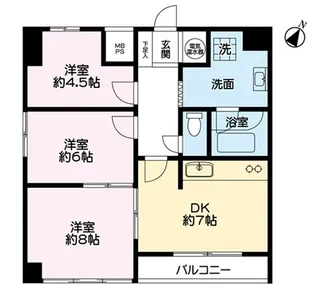 コープ野村六本木2【4階】の間取り