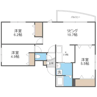 ワンダーコート清田【3階】の間取り