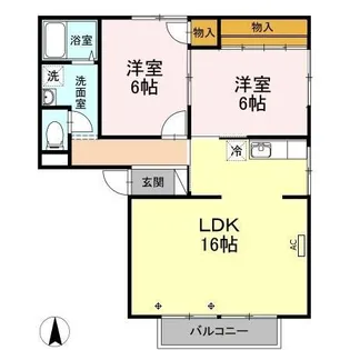 アーバンライフ八橋【1階】の間取り