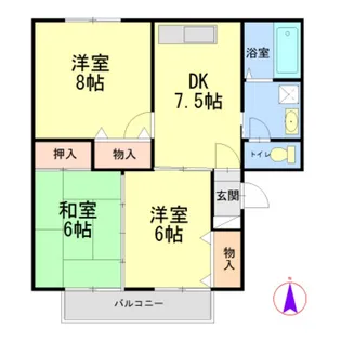 トゥインクルコート五番館【2階】の間取り