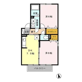 ヴィルヌーブ【1階】の間取り