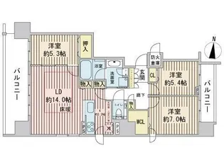 円山ザ・レジデンス【5階】の間取り