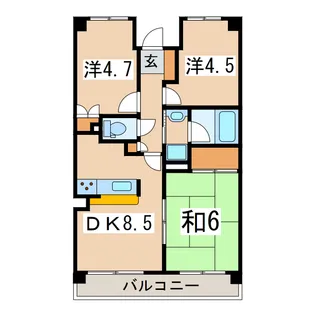 ベルメゾンサカイII【1階】の間取り